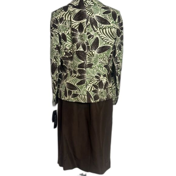 NWT Kasper Skirt Suit 100% Silk Size 16 Forest Multi 2-Piece Set Blazer & Skirt - Picture 13 of 16